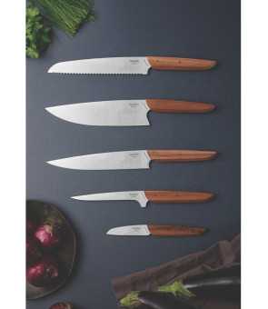 Tramontina Verttice 8" bread knife with stainless steel blade and natural wood handle
