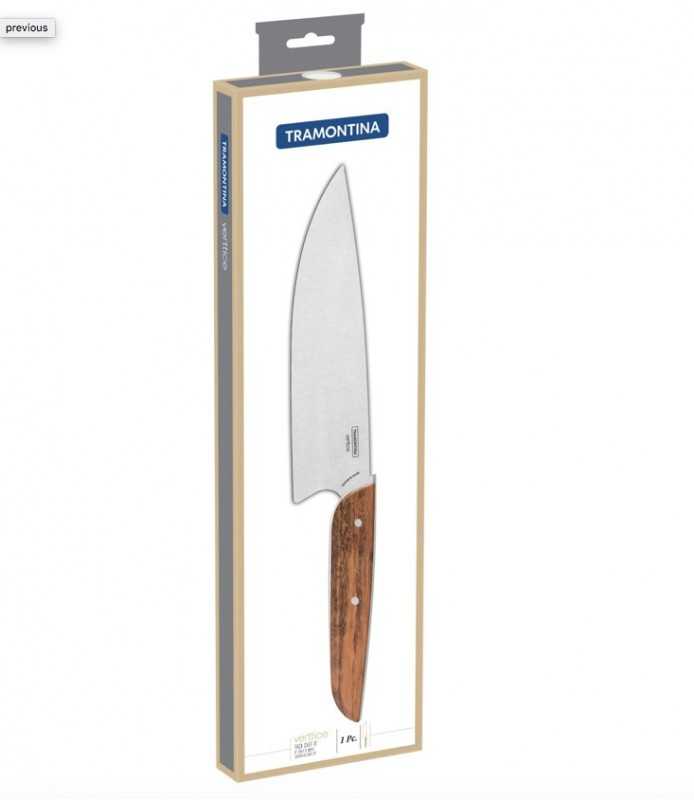 Tramontina Verttice 8" chef knife with stainless steel blade and