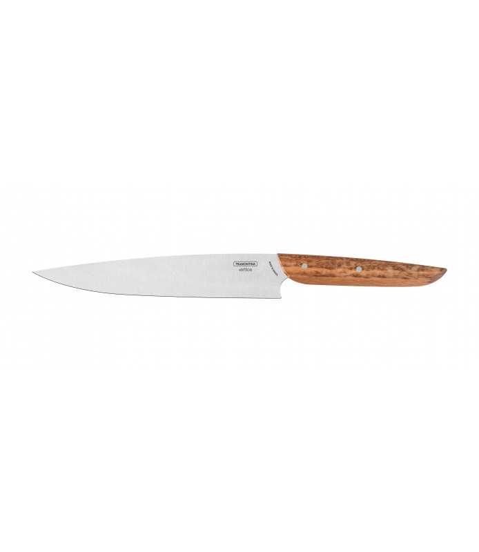 Tramontina Verttice 8" utility knife with stainless steel blade and natural wood handle
