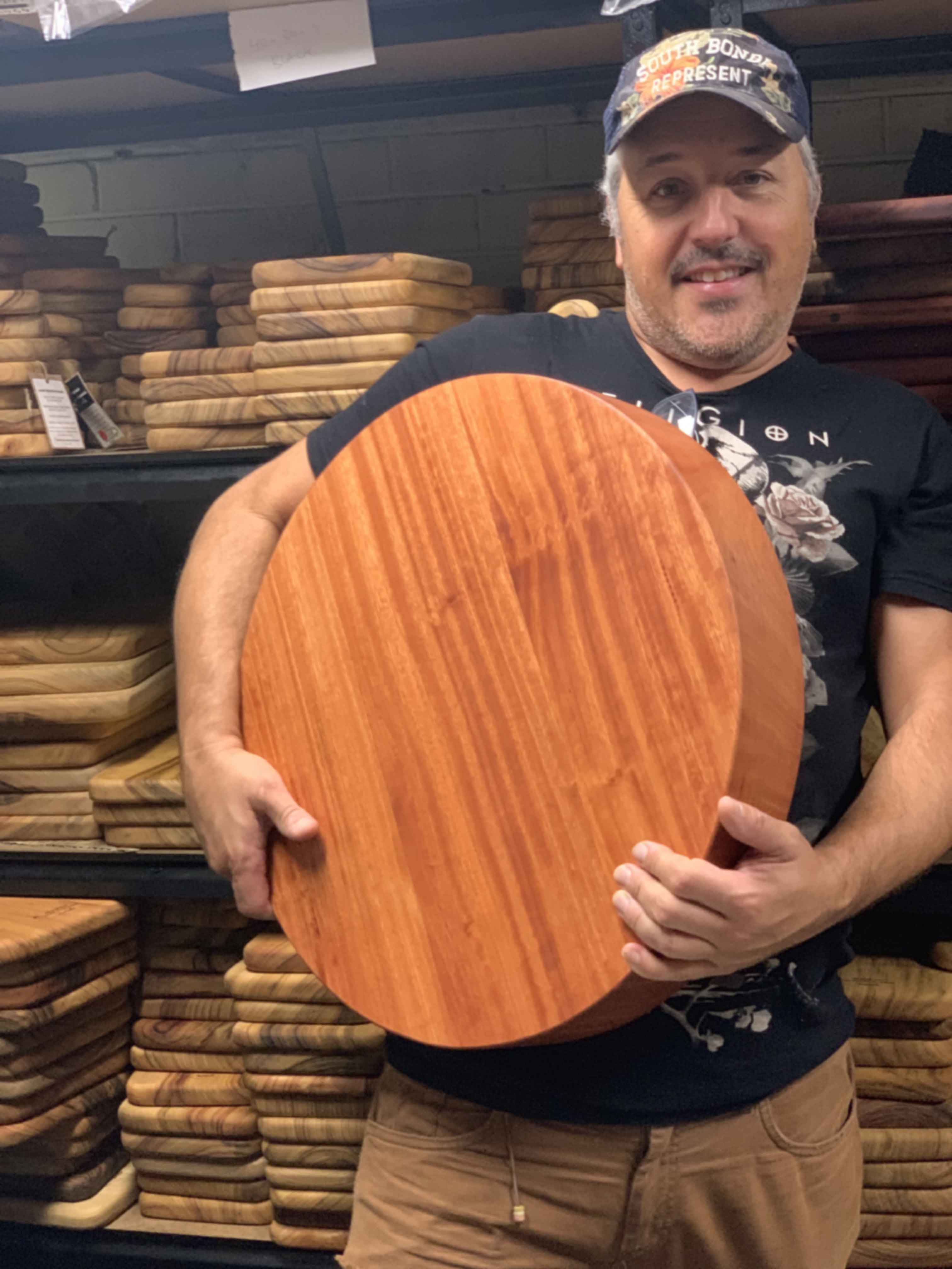 Get a personalised butchers block with stunning wood grain for your kitchen